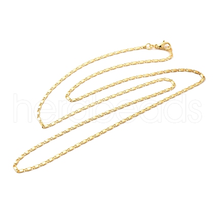 1.5mm Rack Plating Brass Oval Link Chain Necklaces for Women Men MAK-L044-32G-1