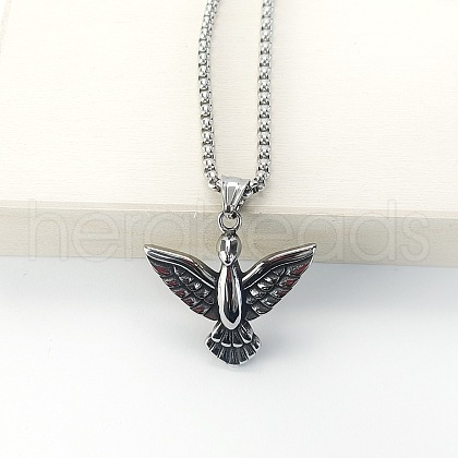 Retro Stainless Steel Bird Pendant Necklaces for Men AF9259-1