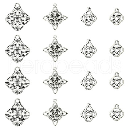 16Pcs 4 Styles Tibetan Style Alloy Pendants FIND-FS0002-13-1