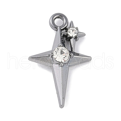 Rack Plating Alloy Crystal Rhinestone Pendants PALLOY-F018-18B-01-1