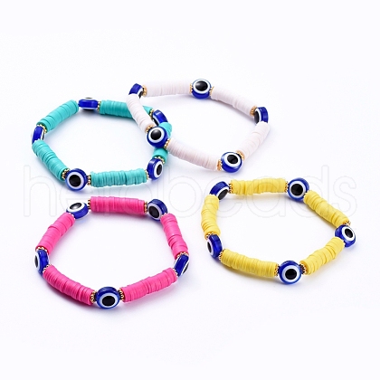 Evil Eye Stretch Bracelets BJEW-JB05075-1