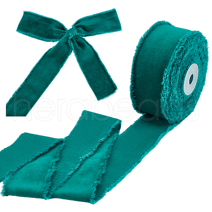 10 Yards Velvet Frayed Ribbon SRIB-WH0011-226C-1