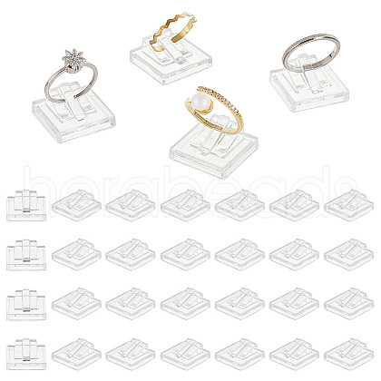 Square Transparent Acrylic Single Ring Display Stands RDIS-WH0016-01A-01-1