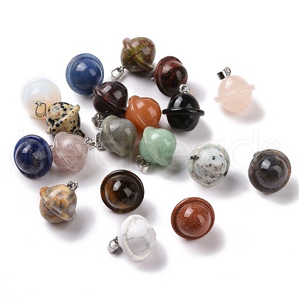 Natural & Synthetic Mixed Gemstone Pendants G-B041-01P-1