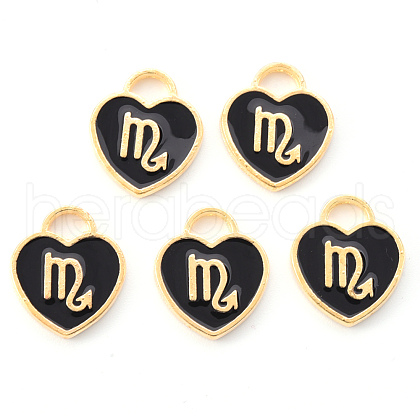 Light Gold Plated Alloy Enamel Pendants ENAM-R136-30-18-1
