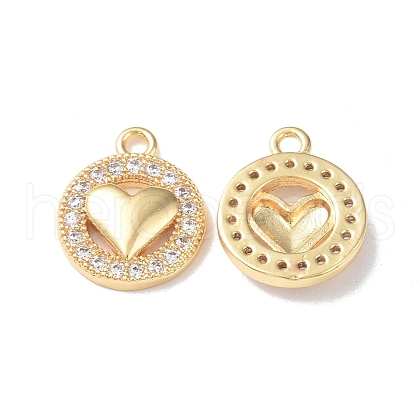 Brass Micro Pave Cubic Zirconia Pendants KK-I702-56G-1