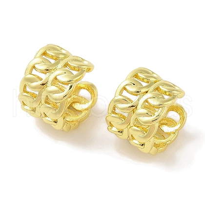 Brass Cuff Earrings Oval EJEW-I305-19G-1