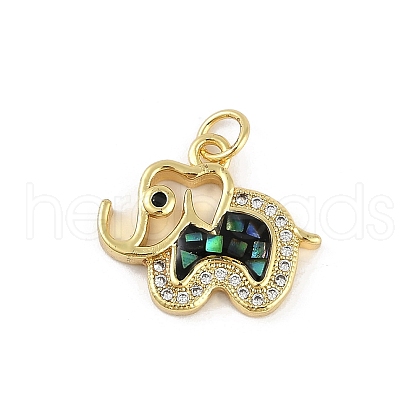Rack Plating Brass Micro Pave Clear Cubic Zirconia Pendants KK-U032-25G-01-1