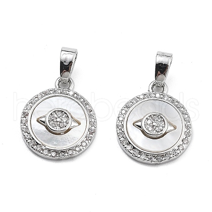 Brass Micro Pave Cubic Zirconia Charms KK-L222-019P-1