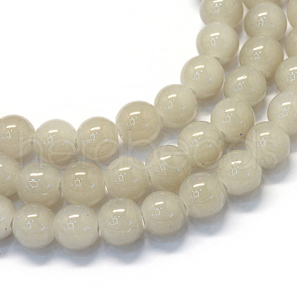 Baking Painted Imitation Jade Glass Round Bead Strands DGLA-Q021-10mm-43-1