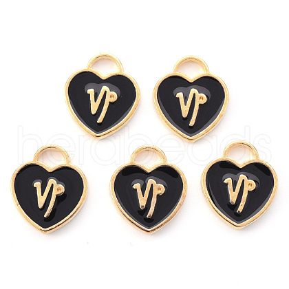 Light Gold Plated Alloy Enamel Pendants ENAM-R136-30-15-1