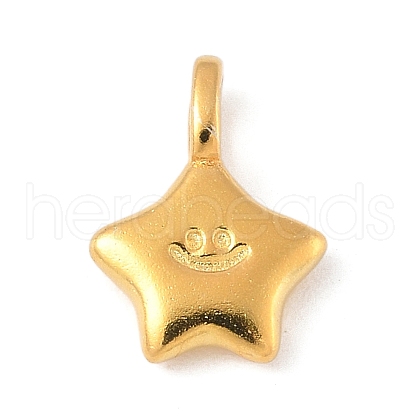 925 Sterling Silver Smiling Face Star Charms STER-R013-05G-1
