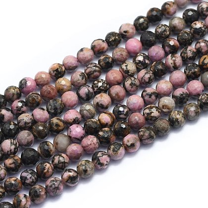Natural Rhodonite Beads Strands G-K310-A12-6mm-1