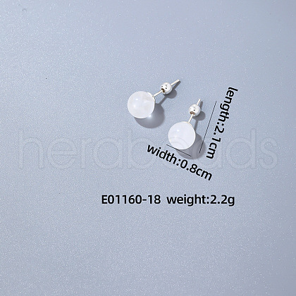 Handmade Fashion White Crystal Stainless Steel Bead Earrings Accessories for Autumn/Winter VH6205-15-1
