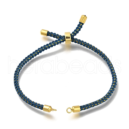 Braided Cotton Cord Slider Bracelet Making MAK-R001-01G-29-1