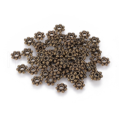 Tibetan Style Daisy Spacer Beads TIBEB-S039-048AB-RS-1
