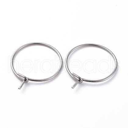 316 Surgical Stainless Steel Hoop Earring Findings STAS-J025-01H-P-P-1