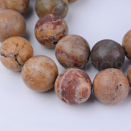 Natural Red Rainbow Jasper Beads Strands G-Q462-12mm-18-1