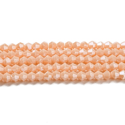 Opaque Solid Color Electroplate Glass Beads Strands GLAA-F029-P4mm-C06-1