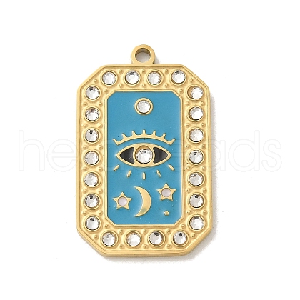 304 Stainless Steel Rhinestone Pendants STAS-I322-82G-B-1