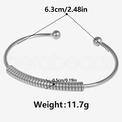 304 Stainless Steel Cuff Bangles RB9750-1-1