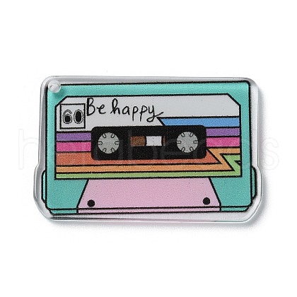 Transparent Tape Acrylic Pendants X-OACR-G026-01F-1