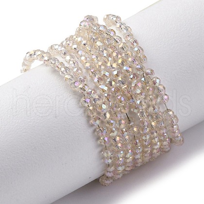 Transparent Electroplate Glass Beads Strands EGLA-H107-01A-AB05-1