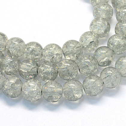 Baking Painted Transparent Crackle Glass Round Bead Strands DGLA-Q018-12mm-41-1