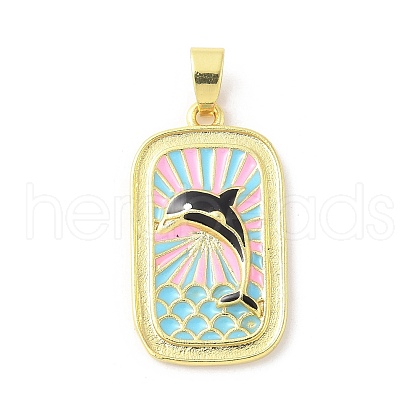Brass Enamel Pendants KK-Z101-05G-01-1