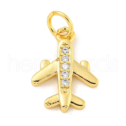 Rack Plating Brass Micro Pave Clear Cubic Zirconia Pendants KK-B093-26G-1