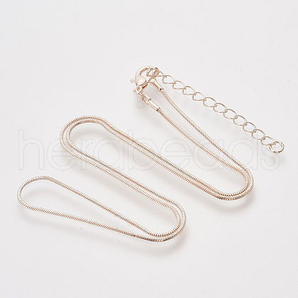 Brass Square Snake Chain Necklace Making X-MAK-T006-10A-RG-1