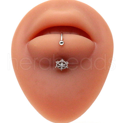 Stainless Steel Rhinestone Lip Rings Piercing Jewelry for Women WG14C26-09-1