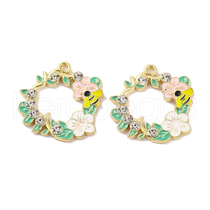 Rack Plating Alloy Enamel Pendants FIND-M020-03H-G-1