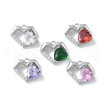Brass Micro Pave Cubic Zirconia Charms KK-H482-01P-1