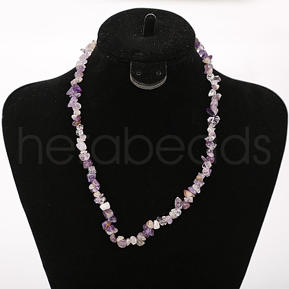 Natural Amethyst Chip Beaded Necklaces for Women FS-WG9F5E2-08-1