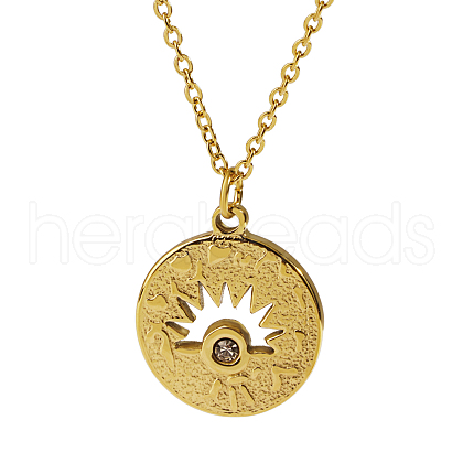 Stylish Stainless Steel Sunbeam Pendant Necklaces for Women Daily Wear YM0399-1-1