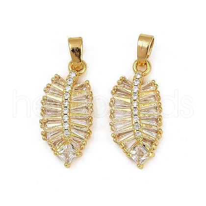 Rack Plating Brass Clear Cubic Zirconia Pendants KK-L236-04B-G-1