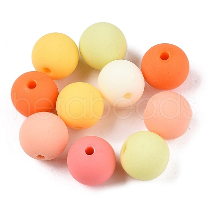 Rubberized Style Imitated Silicone Acrylic Beads MACR-T048-01C-16-1