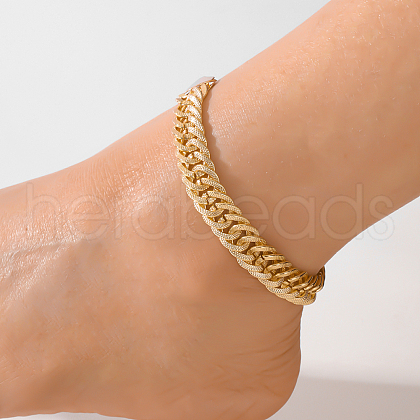 Elegant Middle Eastern Style Iron Textured Twisted Chain Anklets for Women PT6603-1