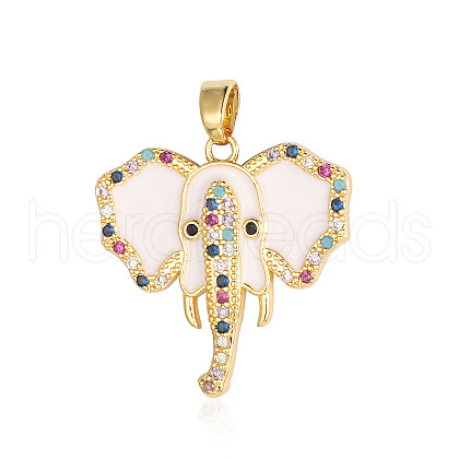 Brass Micro Pave Cubic Zirconia Pendants ZIRC-ZIRC-OY001-26-G-1