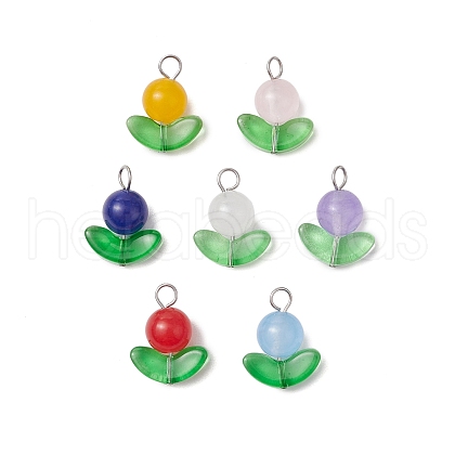 Natural Dyed Malaysia Jade Pendants PALLOY-JF03403-02-1
