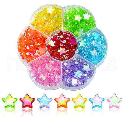 175Pcs 7 Colors Eco-Friendly Transparent Acrylic Beads TACR-CJ0001-57-1