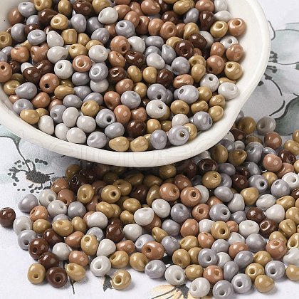 6/0 Opaque Baking Paint Glass Seed Beads SEED-M012-02A-25-1