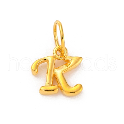 925 Sterling Silver Letter Charms with Jump Rings STER-R008-01G-K-1