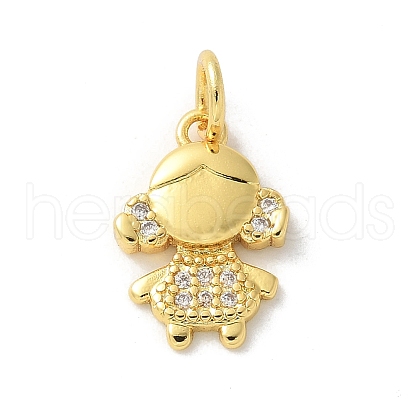 Brass Micro Pave Cubic Zirconia Pendants KK-P292-21B-G-1