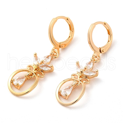 Rack Plating Golden Brass Dangle Leverback Earrings EJEW-B037-22G-1