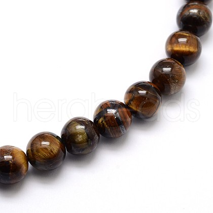 Natural Grade AB Tiger Eye Round Beads Strands G-O047-02-12mm-1