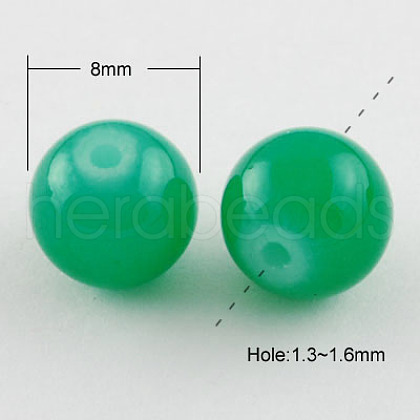 Imitation Jade Glass Beads Strands X-DGLA-S076-8mm-15-1