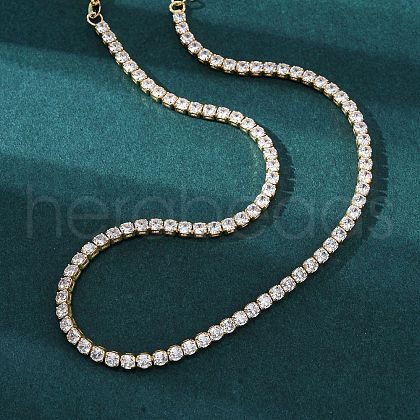 Brass Tennis Necklaces NJEW-I104-13A-1