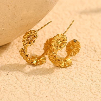 304 Stainless Steel Stud Earrings EJEW-B141-02G-1